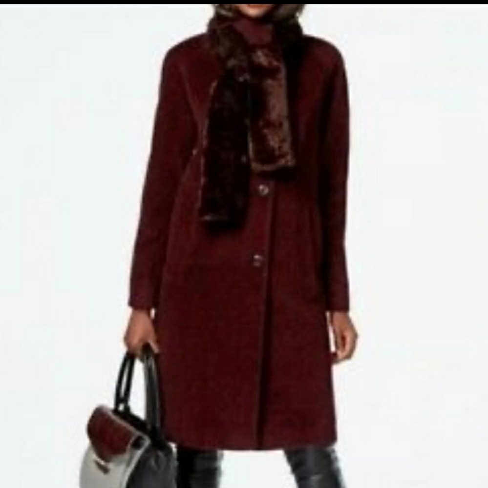 JONES NEW YORK Long Wool Trench Coat